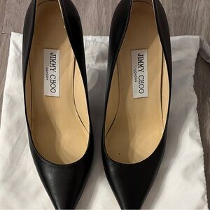 Jimmy Choo Black Leather Heels